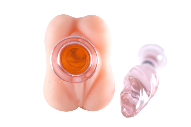 Pink Glass Spiral Butt Plug