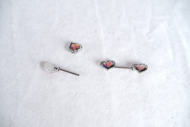 Heart Nipple Rings With Diamond