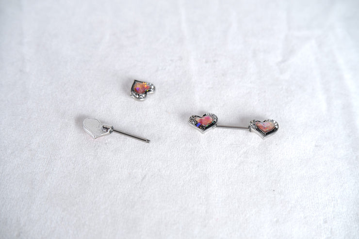 Heart Nipple Rings With Diamond