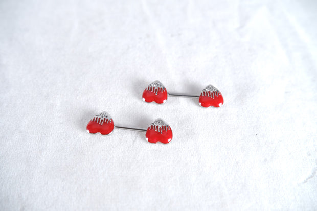 Red Heart Nipple Ring