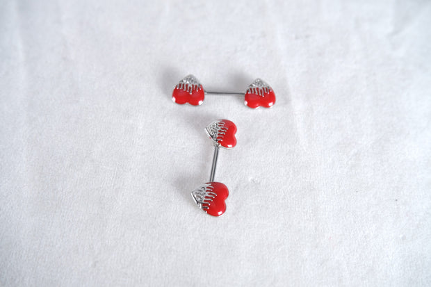 Red Heart Nipple Ring
