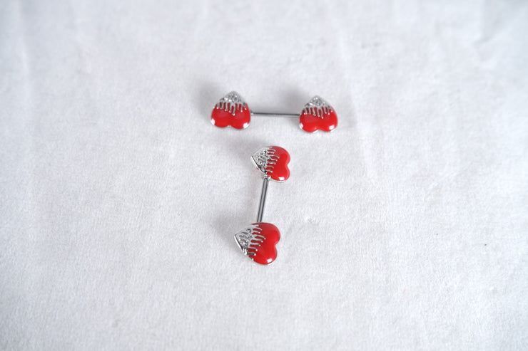 Red Heart Nipple Ring