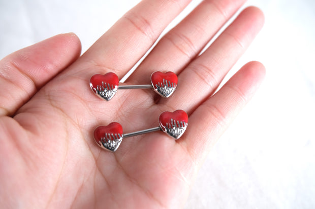 Red Heart Nipple Ring