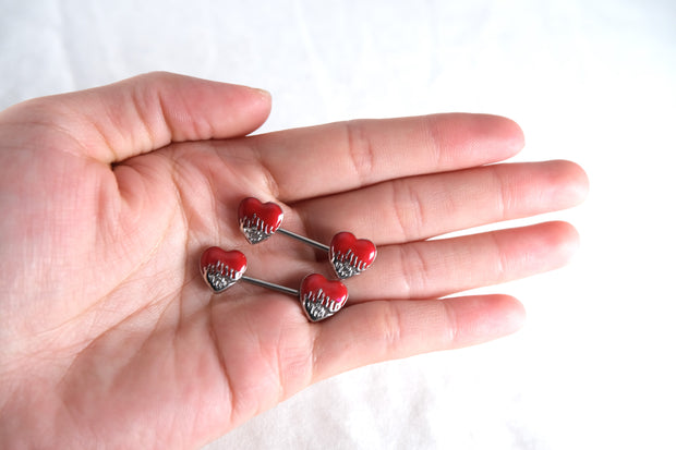 Red Heart Nipple Ring