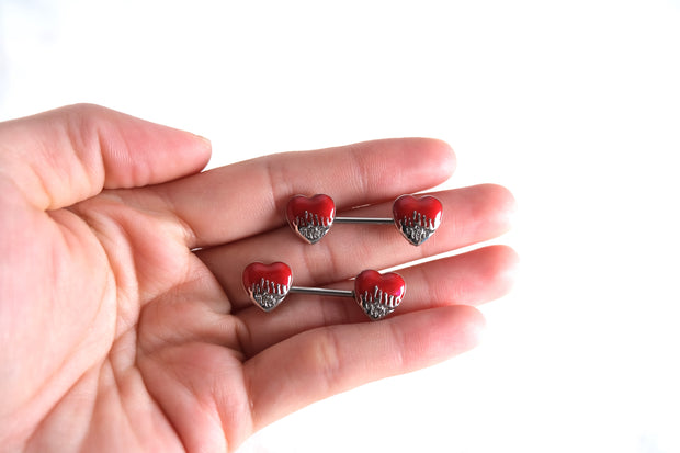 Red Heart Nipple Ring
