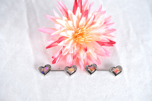Heart Nipple Rings With Diamond