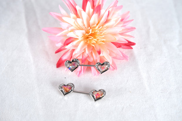 Heart Nipple Rings With Diamond