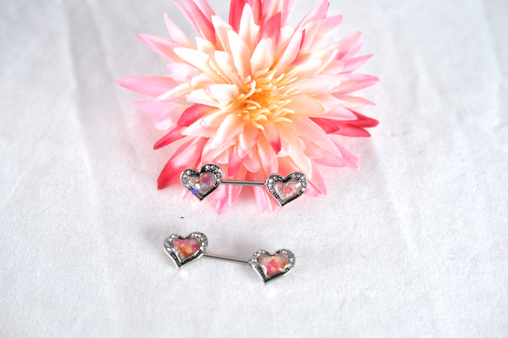 Heart Nipple Rings With Diamond