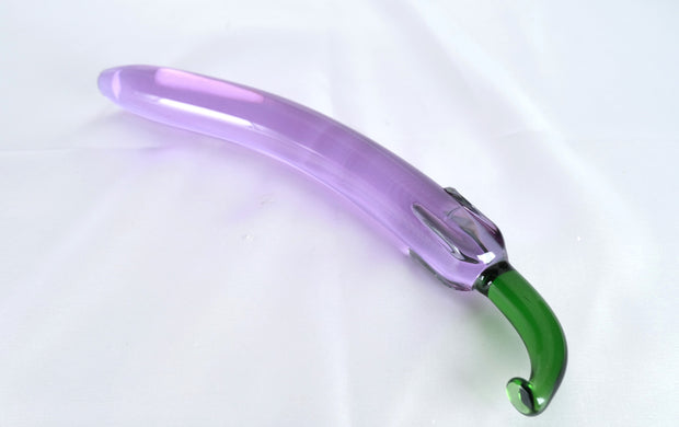 Glass Vegetable Eggplant Shape Dildos