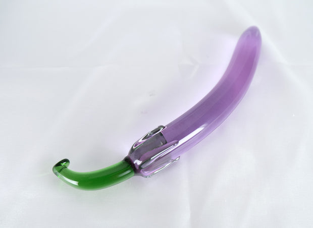 Glass Vegetable Eggplant Shape Dildos
