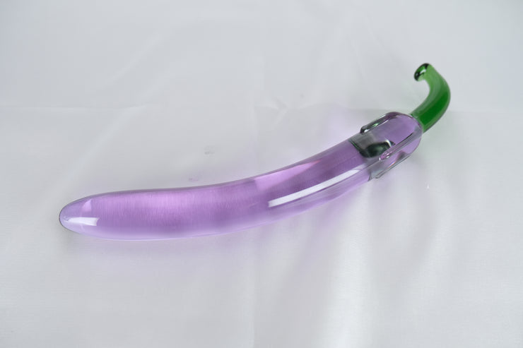 Glass Vegetable Eggplant Shape Dildos