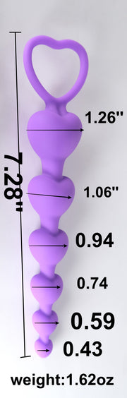 Silicone Heart Shaped Anal Beads