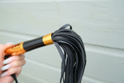 Gold Handle Leather Flogger