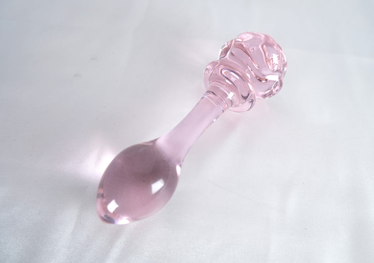 Rose Glass Flower Butt Plug