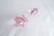 Rose Glass Flower Butt Plug
