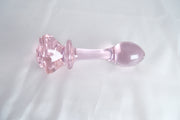 Rose Glass Flower Butt Plug
