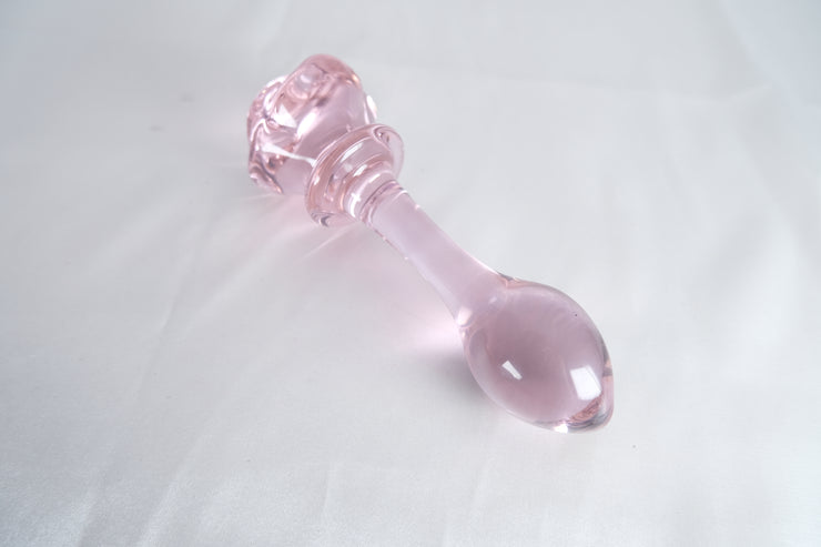 Rose Glass Flower Butt Plug