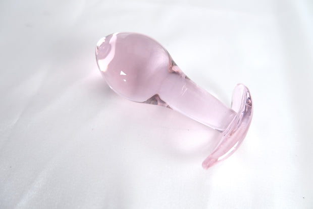 T-Pink Glass Butt Plug