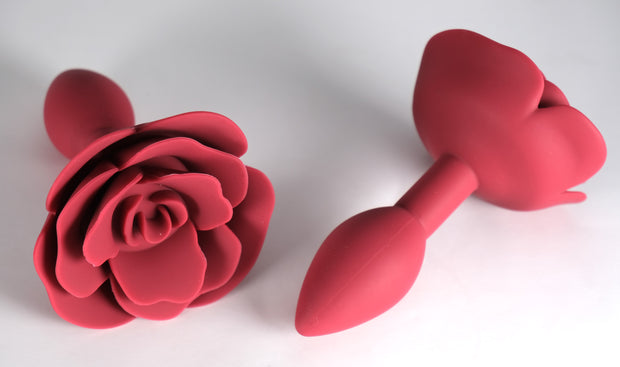 Red Rose Silicone Butt Plug