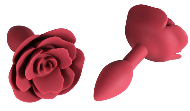 Red Rose Silicone Butt Plug