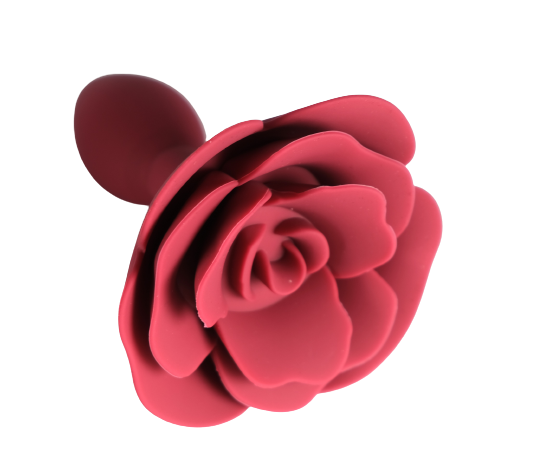 Red Rose Silicone Butt Plug
