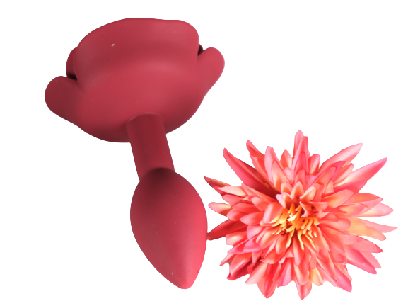 Red Rose Silicone Butt Plug