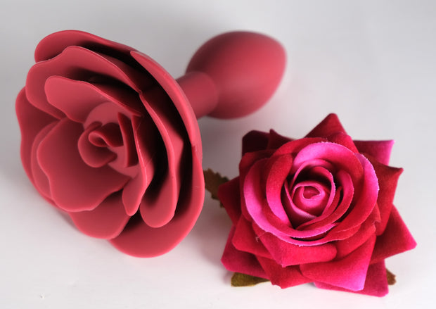 Red Rose Silicone Butt Plug