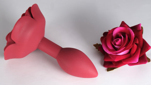Red Rose Silicone Butt Plug