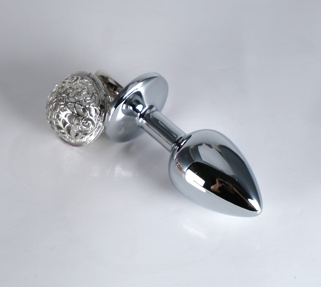 Jeweled Butt Plug Handcuff With Chain And Bell LoveOrigin Jeweled Butt Plug Handcuff With Chain And Bell LoveOrigin
