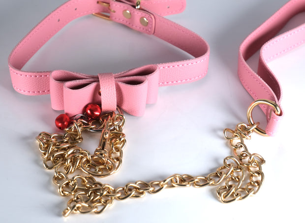 Pink Kitten Collar With Chain
