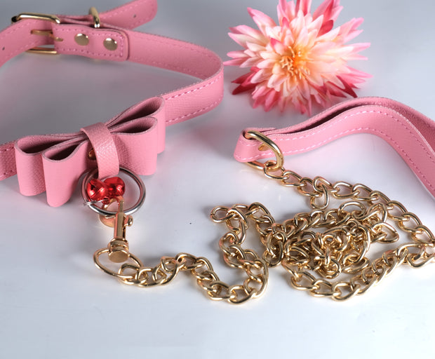 Pink Kitten Collar With Chain