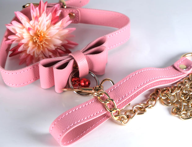 Pink Kitten Collar With Chain