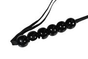 Black Whip Flogger With Beads