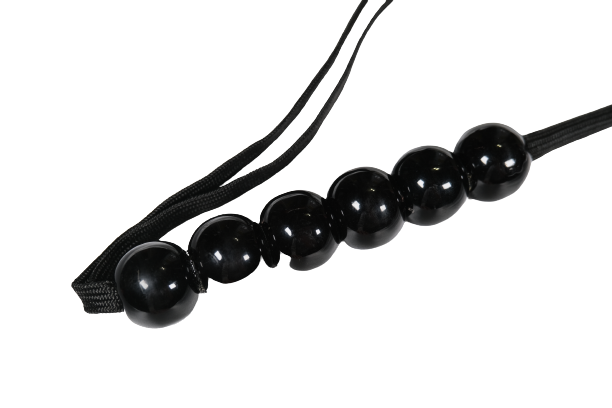 Black Whip Flogger With Beads
