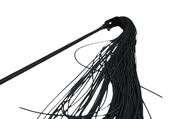 Black Whip Flogger With Beads