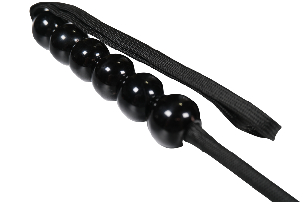 Black Whip Flogger With Beads
