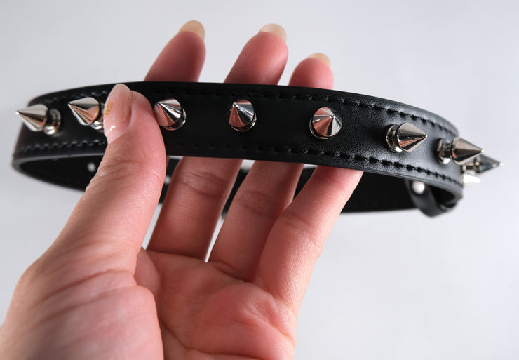 Metal Spike Studded Collar Choker Necklace