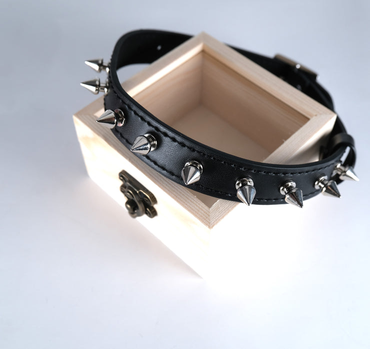 Metal Spike Studded Collar Choker Necklace