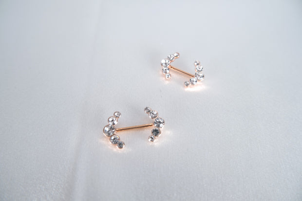 Curved Gem Barbell Nipple Ring