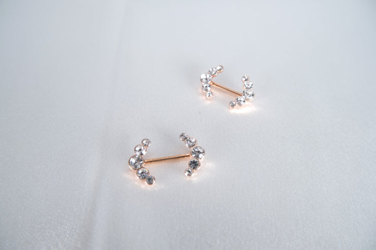 Curved Gem Barbell Nipple Ring