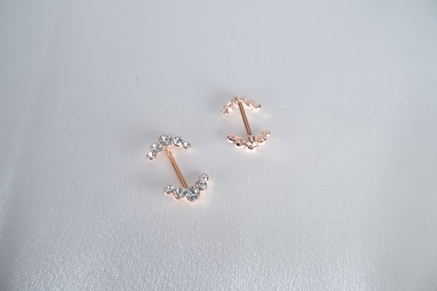 Curved Gem Barbell Nipple Ring