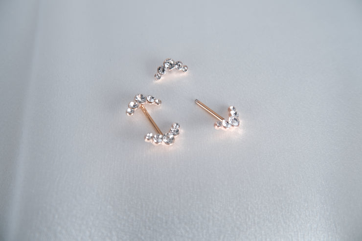 Curved Gem Barbell Nipple Ring