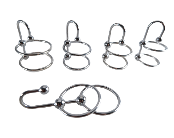 Double Cock Rings with Urethral Sounds Ball