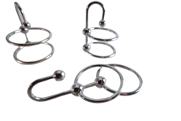 Double Cock Rings with Urethral Sounds Ball