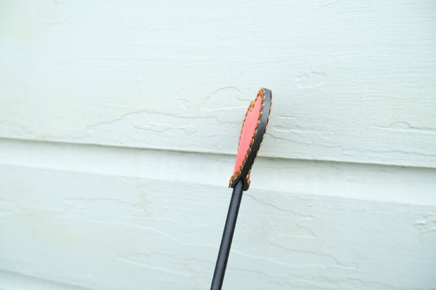 Long Leather Red Heart Whip Flogger