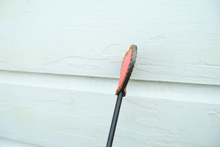Long Leather Red Heart Whip Flogger