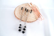 Nipple Clamps With Black Rhinestones Pendant