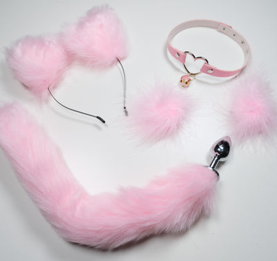 Pink Pet Play Bell Sex Toys Set
