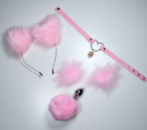 Pink Pet Play Bell Sex Toys Set