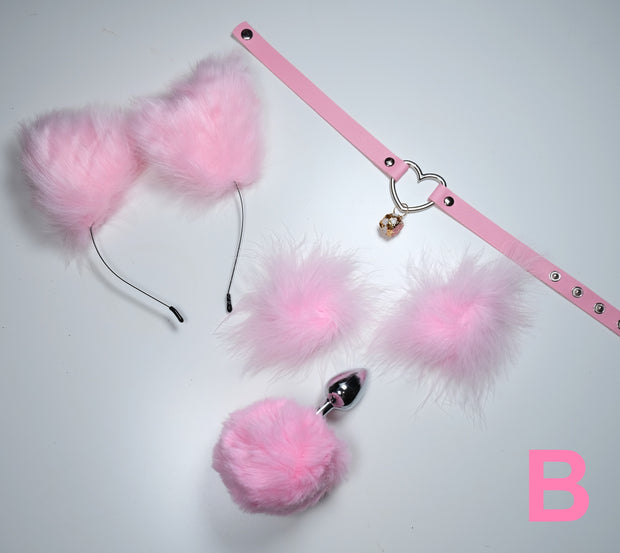 Pink Pet Play Bell Sex Toys Set
